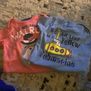 Beatles Onesie lot. 0-3 months.